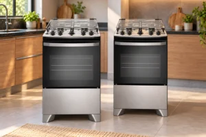 Fogão Electrolux Efficient aparece duas vezes; a diferença está no cadastro