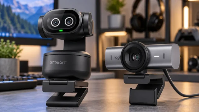 EMEET PIXY ou Logitech MX Brio: movimento por IA ou imagem