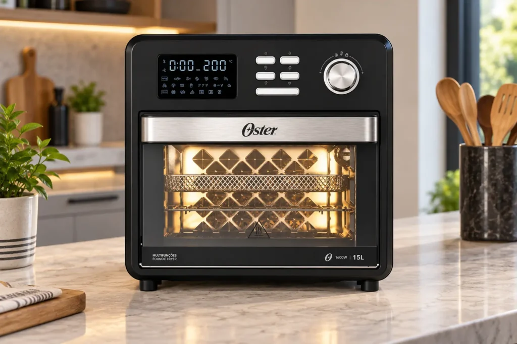 Na air fryer oven, litros não bastam: controles e acessórios decidem