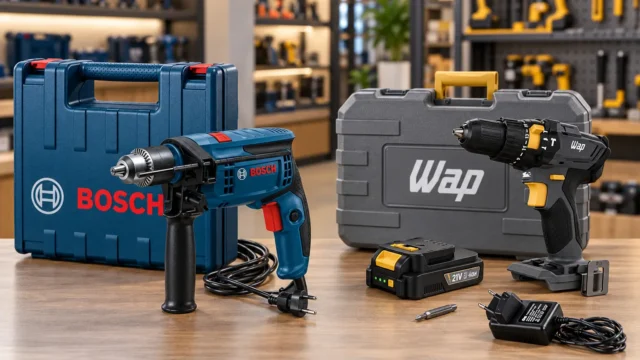 Bosch GSB 13 RE-M ou WAP K21-ID01: tomada ou bateria muda o uso