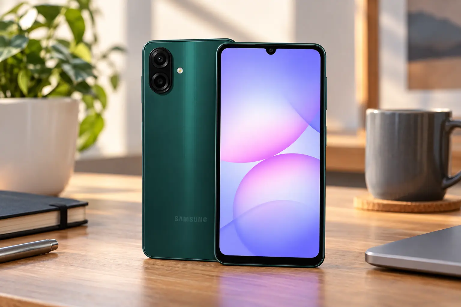 No Galaxy A07, 128GB/4GB ou 256GB/8GB definem espaço e memória