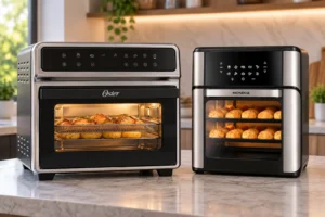 Oster 25L ou Mondial 12L: espaço interno ou cesto com assadeiras