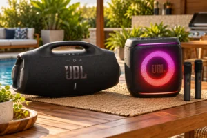 JBL Boombox 4 ou PartyBox Encore 2: autonomia ou luzes de festa