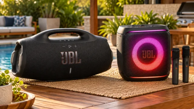 JBL Boombox 4 ou PartyBox Encore 2: autonomia ou luzes de festa