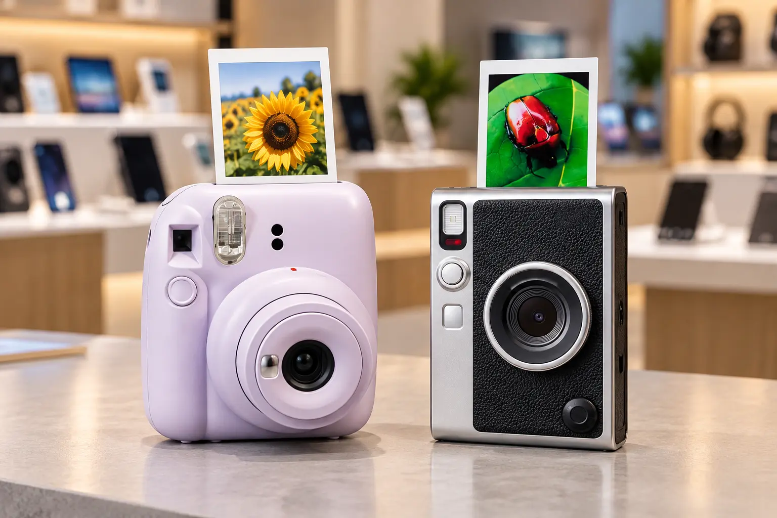 Instax Mini 12 ou Mini Evo: impressão direta ou controle digital