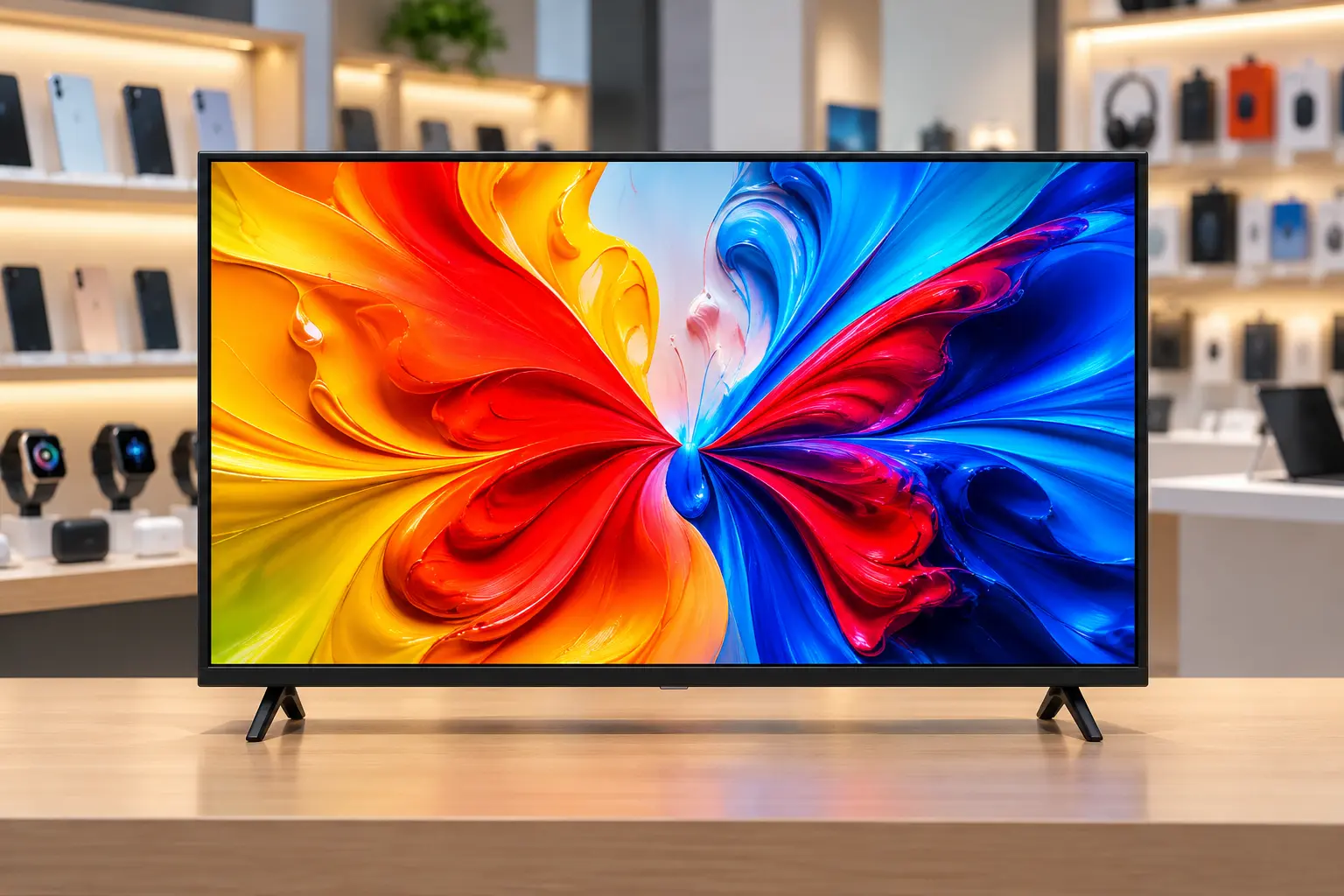 Duas TVs de 32": LED HD ou QLED Full HD; a terceira tem 43"