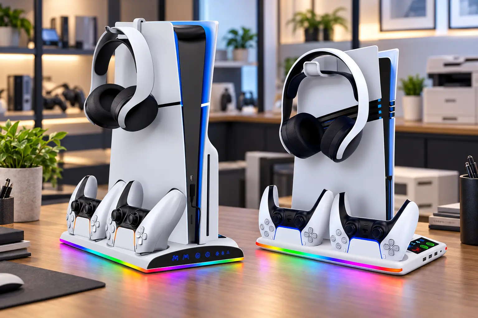 Base RGB para PS5 Pro ou DOBE: compatibilidade ou ventilação ajustável
