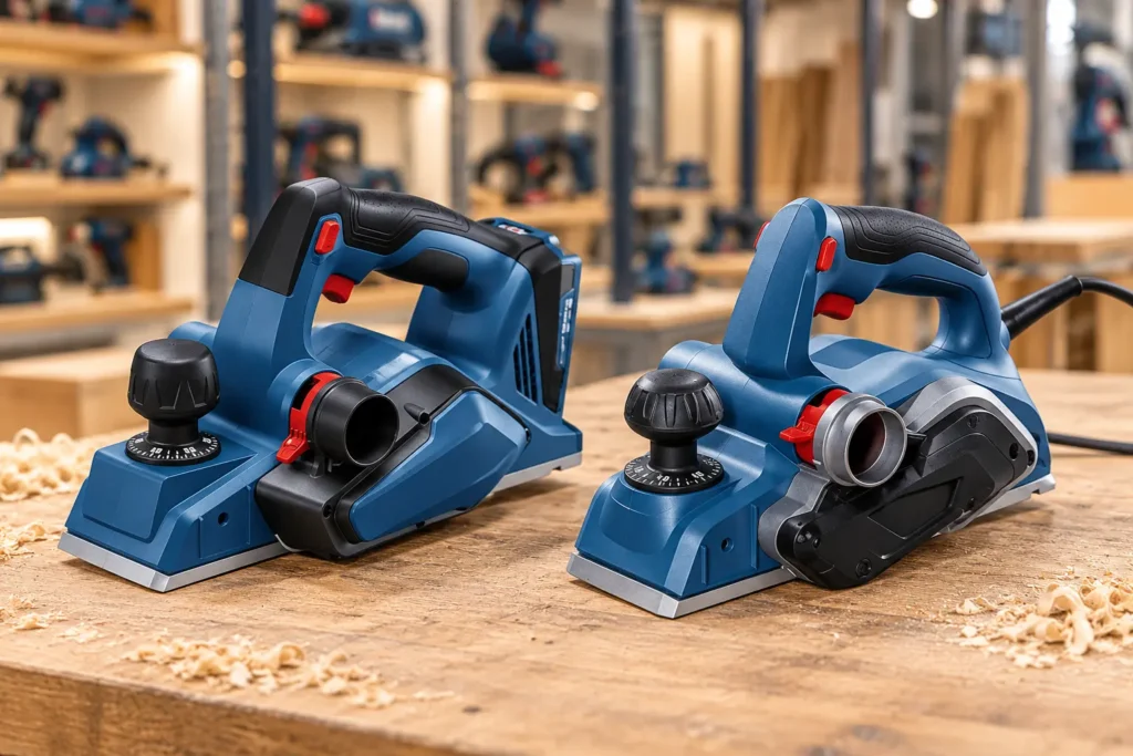 Bosch GHO 700 ou GHO 185-LI: cabo ou bateria na marcenaria