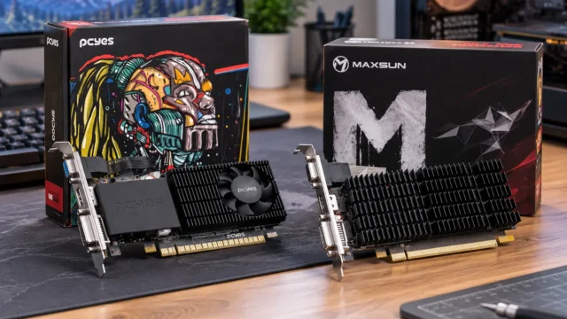 PCYES R5 230 ou Maxsun R5 230: memória ou conexões de vídeo