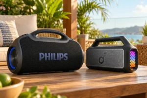 Philips Boombeat ou Soundcore Boom 2: microfone ou mais bateria