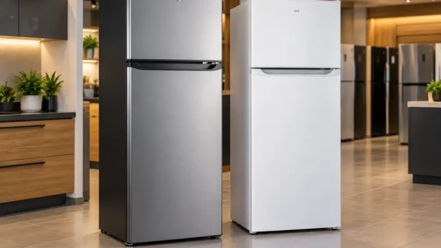 Geladeira HQ 230L Preto/Inox ou Branca: acabamento e voltagem
