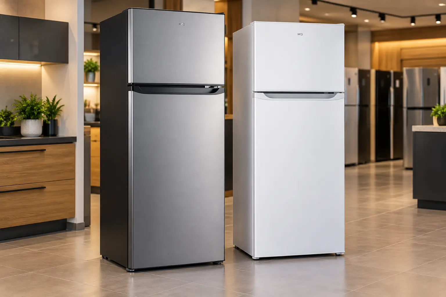 Geladeira HQ 230L Preto/Inox ou Branca: acabamento e voltagem
