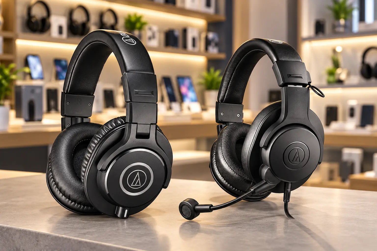 ATH-M20xSTS ou ATH-M40x: microfone integrado ou monitoramento de áudio
