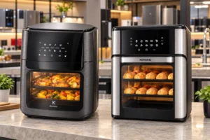 Electrolux EAF90 ou Mondial Oven 12L: espeto giratório ou mais assadeiras