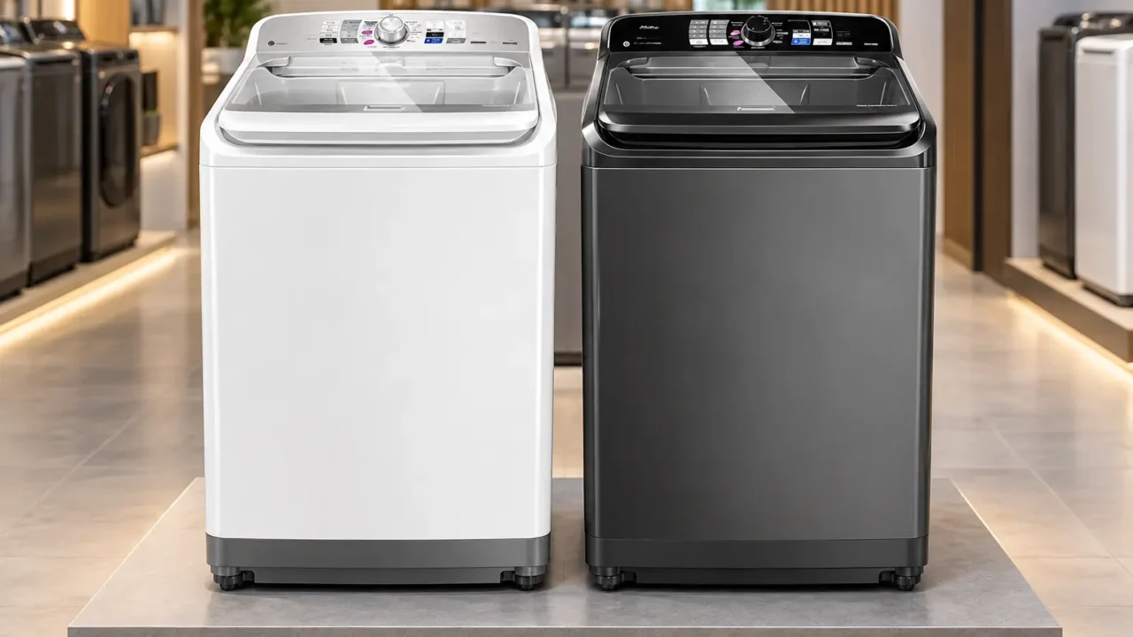Panasonic 15 kg branca ou titânio: acabamento e Função Vanish