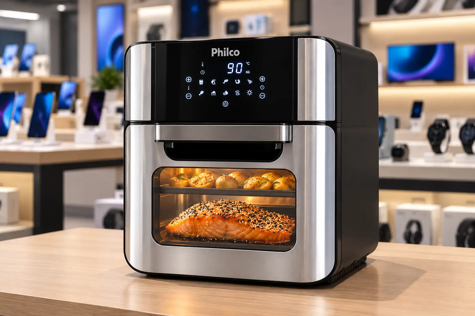 Air Fryer Oven Philco de 15L ou 12L: espaço ou painel digital?