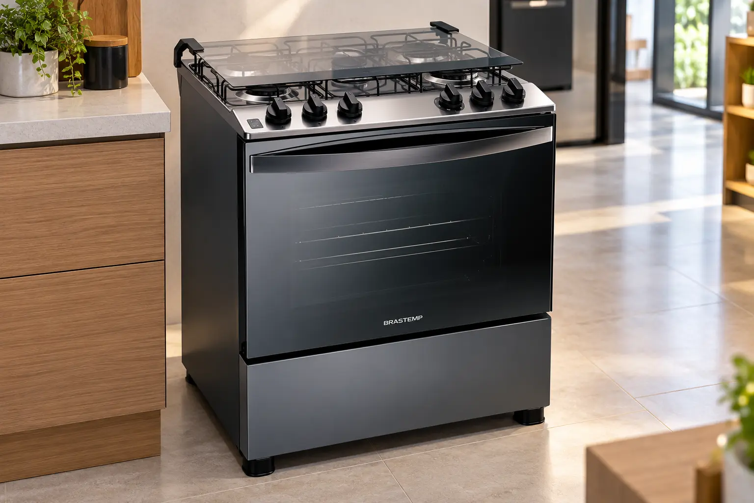 Brastemp 5 bocas: mesa de vidro ou inox com forno de 96 litros?