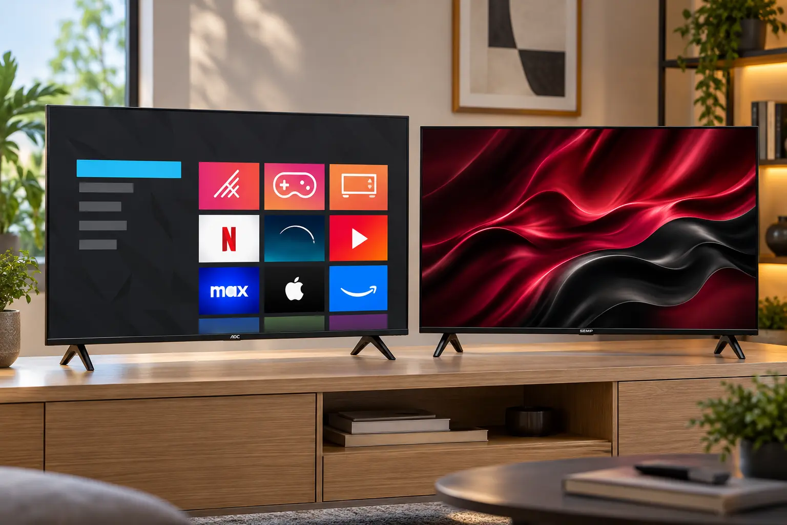 AOC ou Semp de 32 polegadas: HD ou Full HD na tela?