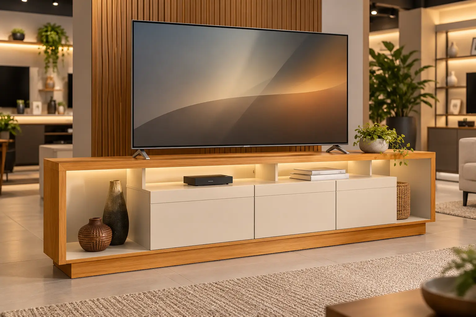 4 racks para TV de 75 polegadas com larguras de 180 a 270 cm
