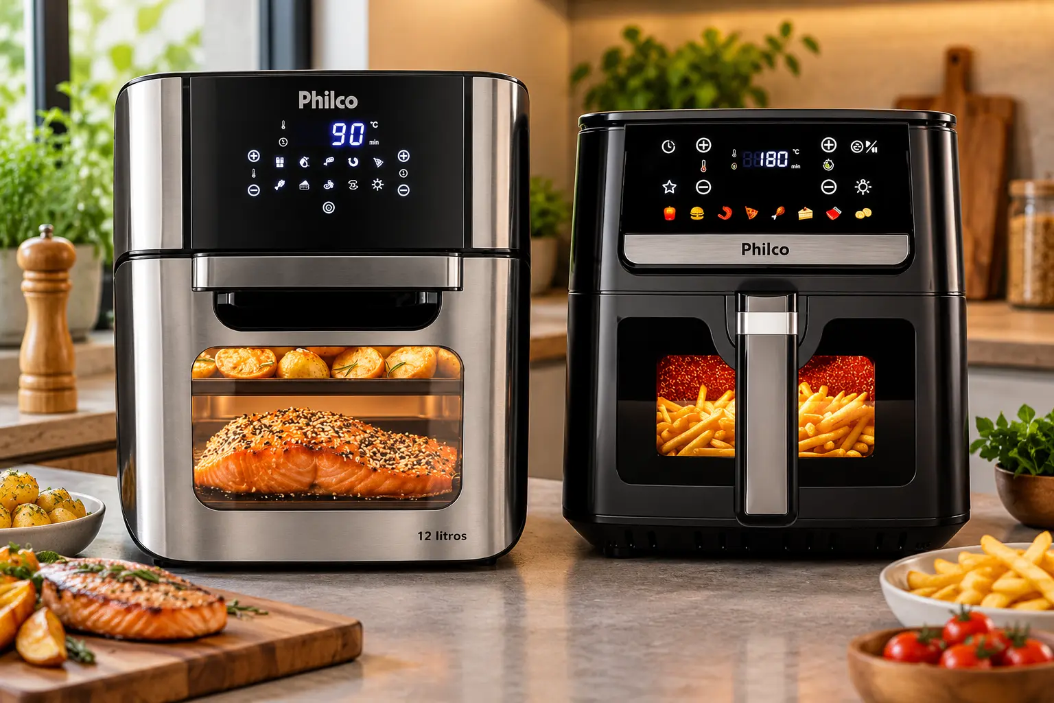 Philco PAF65 6,5L ou Oven 12L: visor no cesto ou função forno
